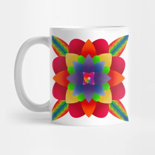 Psychedelic Rainbow Flower Mug